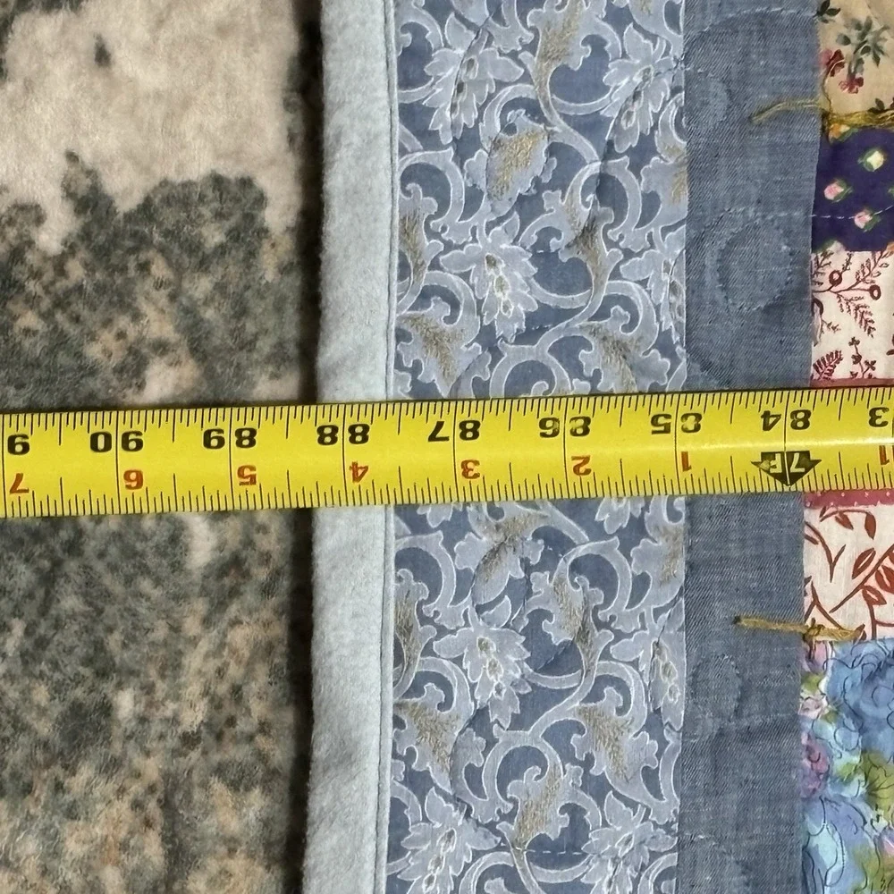 Handmade Vintage Scrap Quilt 88 x 92 – Unique Patchwork – Cottage/Primitive